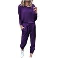 thumbnail image 1 of JGTDBPO Sweatsuit Sets for Women 2 Piece Set Loose Jogger Sets Fall Outfits Sets Solid Pullover Tops Long Pants Tracksuits with Pockets, 1 of 6