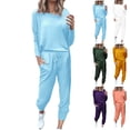 thumbnail image 1 of JGTDBPO Sweatsuit Sets for Women 2 Piece Set Loose Jogger Sets Fall Outfits Sets Solid Pullover Tops Long Pants Tracksuits with Pockets, 1 of 4
