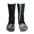 thumbnail image 1 of Xecao Astronaut Standing In The Moon Print Fashion No Heel Casual Crew Socks Cushioned Breathable for Men Women - Moisture wicking,Not easy to fade Suitable for daily, 1 of 7