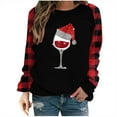 thumbnail image 1 of JGTDBPO Ugly Christmas Sweater For Women Funny Cute Tshirt Plus Size Pullover Sweartshirt Red Wine Glass Funny Christmas Graphic Blouse Crew-Neck Long Sleeve Loose Sweatshirt, 1 of 9