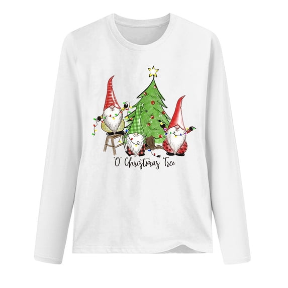 JGTDBPO Ugly Christmas Sweater For Women Funny Cute Tshirt Plus Size Pullover Sweatshirt Christmas Graphics Print Long Sleeve Comfortable Breathable Round Neck Loose Blouse Shirt Holiday Tops
