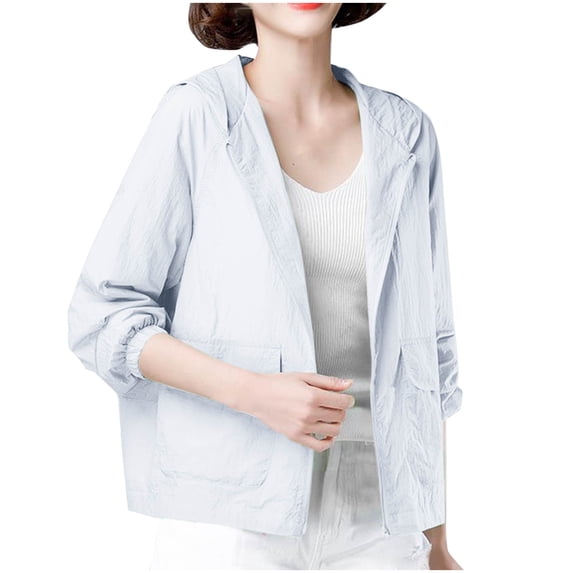 JGTDBPO Upf 50+ Sun Protection Hoodie Jackets for Women Full Zip Summer Casual Tops Long Sleeve Outdoor Workout Tops Hiking Running Sports Sun Jacket Athletic Shirts Pullover Sweatshirts