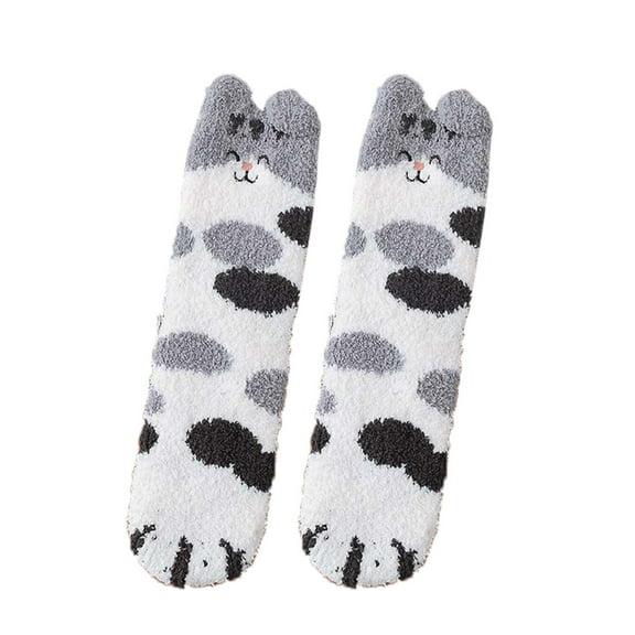 JGTDBPO Wear Fuzzy Socks For Women Super Soft Plush Slipper Sock Winter Warm Slipper Socks Soft Cute Cat Animal Socks Casual Home Sleeping Fuzzy Cozy Sock