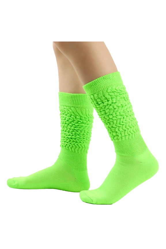 Women'S Solid Color Warm Stockings From The 1980S To 1990S, Super Long Tight Knit Pile Socks
