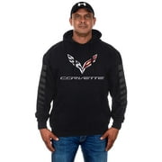 J&H JEWELERS JH DESIGN GROUP Men's Chevy Corvette Pullover Hoodie with American Flag Sticker