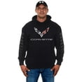 thumbnail image 1 of JH DESIGN GROUP Men's Chevy Corvette Pullover Hoodie with American Flag Sticker, 1 of 9