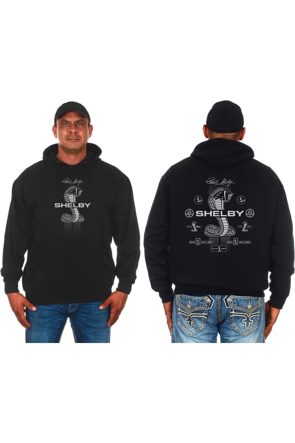 Group Men's Carroll Shelby Pullover Hoodie Front and Back Logo Sweatshirt
