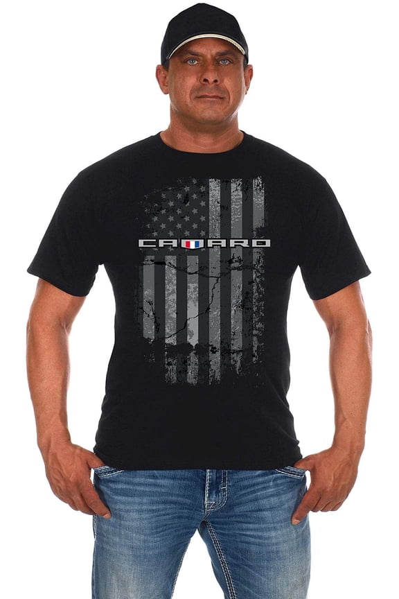 Group Men's Chevy Camaro Distressed American Flag T-Shirt