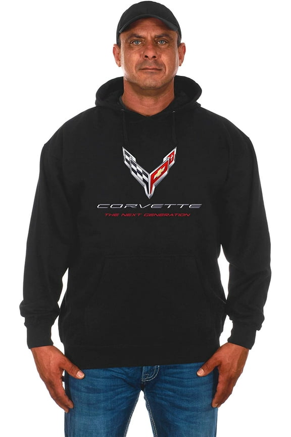 Group Men's Chevy Corvette Hoodie C8 Logo Next Generation Pullover Sweatshirt