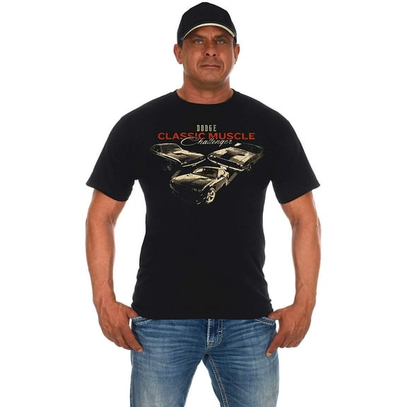 JH Design Group Men's Dodge Challenger T-Shirt Classic Muscle Short Sleeve Shirt