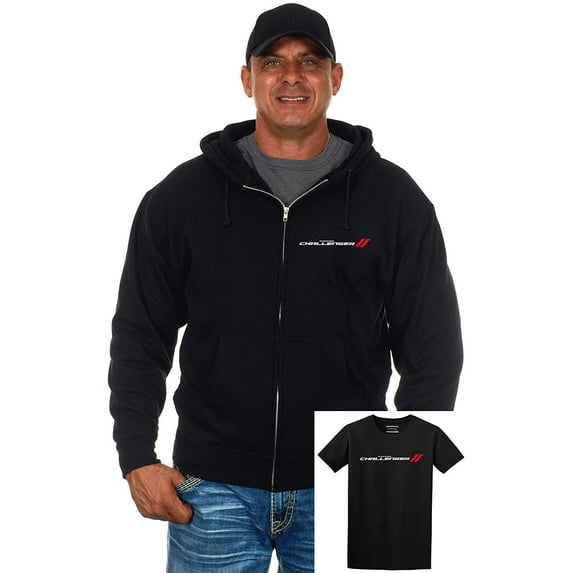 JH Design Group Men's Dodge Challenger Zip-Up Hoodie & T-Shirt Combo Gift Set