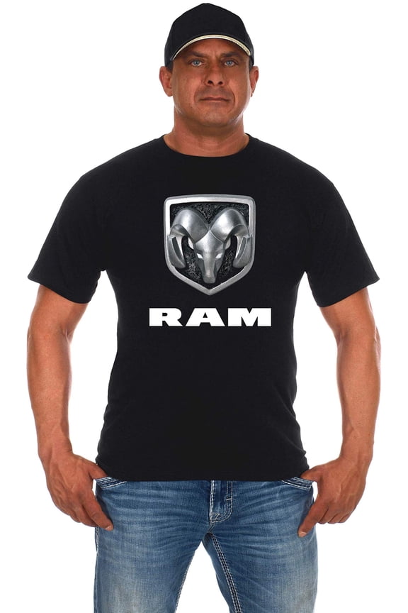 Group Men's Dodge RAM Shield Short Sleeve Black Crew Neck T-Shirt