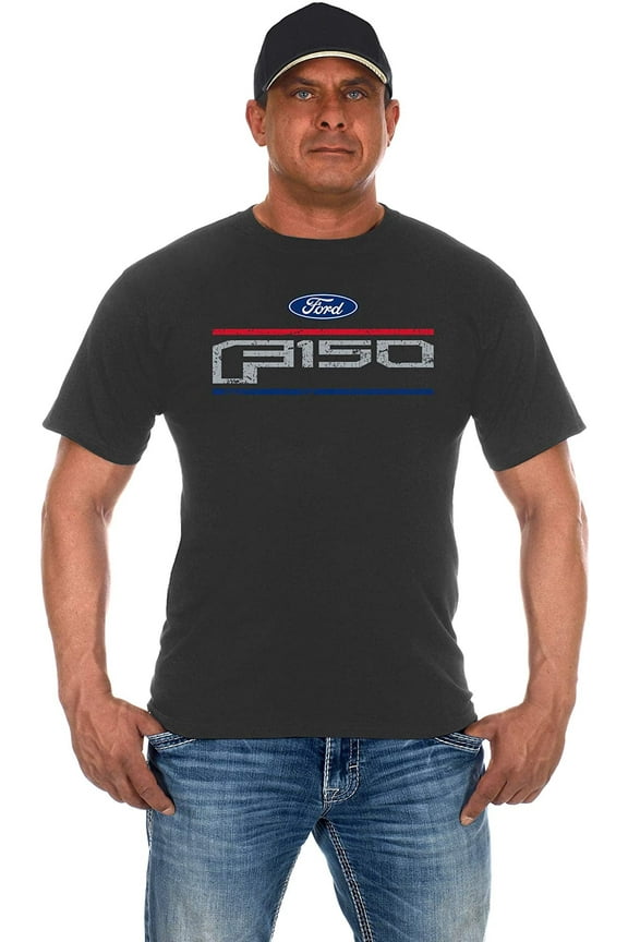JH Design Group Men's Ford F150 Distressed Logo Crew Neck T-Shirt