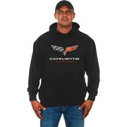 JH Design Group Mens Chevy Corvette Hoodie C6 Series Logo Black Sweatshirt