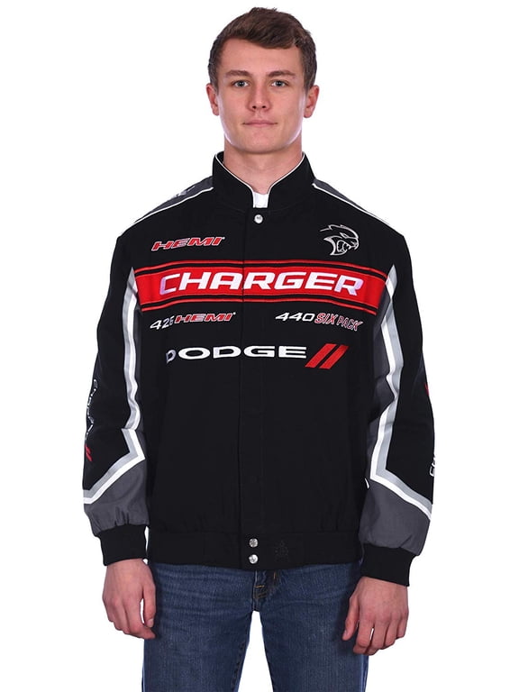 JH Design Group Mens Dodge Charger Embroidered Cotton Twill Jacket