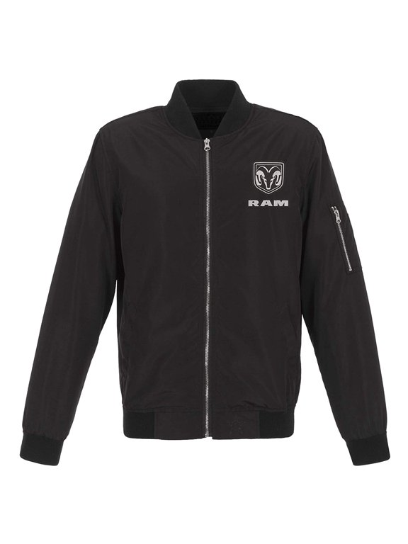 JH Design Group Mens Dodge RAM Lightweight Zip-Up Nylon Jacket with Knit Trim
