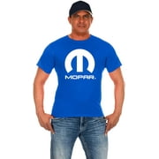 JH Design Group Mens Mopar Logo T-Shirt Blue Short Sleeve Crew Neck Shirt