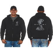 JH Design Group Mens Shelby Cobra Zip-Up Hoodie with Front & Back Emblems