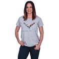 thumbnail image 1 of JH Design Group Women's Chevy Corvette C7 Emblem T-Shirt Black Red Heather-Gray, 1 of 2
