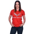 thumbnail image 1 of JH Design Group Women's Chevy Corvette C7 Emblem T-Shirt Black Red Heather-Gray, 1 of 2