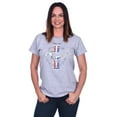 thumbnail image 1 of JH Design Group Women's Ford Mustang Classic Tri-Bar Pony Emblem T-Shirt Black Red Heather-Gray, 1 of 2