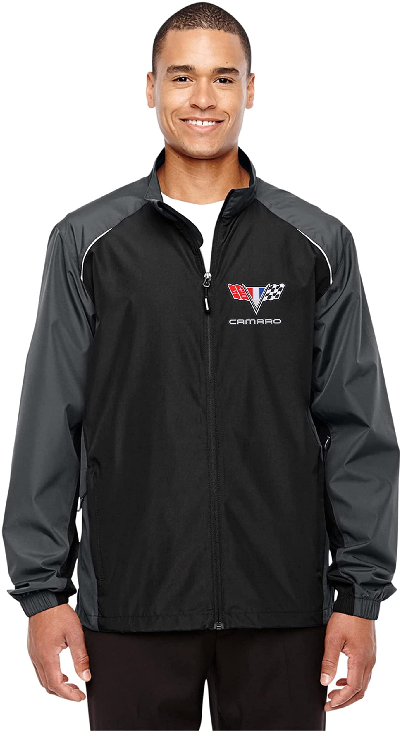 JH Design Men's Chevy Camaro Lightweight Nylon Windbreaker Jacket