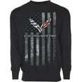 thumbnail image 1 of JH Design Men’s Chevy Corvette C7 Flag Pullover Crewneck Sweatshirt Sm-3X, 1 of 7