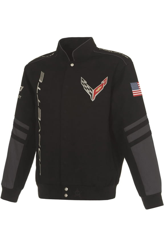 Men's Chevy Corvette C8 Jacket an Embroidered Classic Twill Coat