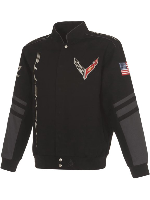 Men's Chevy Corvette C8 Jacket an Embroidered Classic Twill Coat