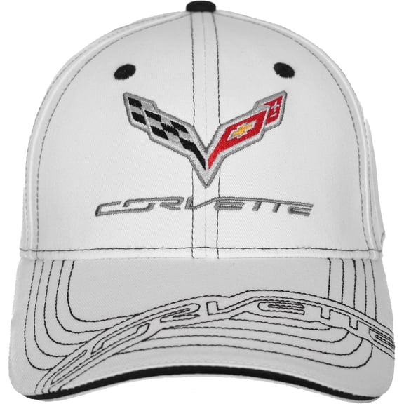 JH Design Men's Chevy Corvette C87Logo Cap Adjustable Stiched Hat