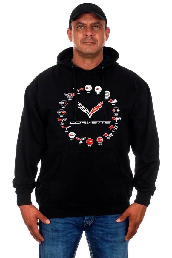 Men's Chevy Corvette Pullover Hoodie Black M