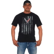 JH Design Mens Chevy Corvette T-Shirt C8 American Flag Crew Neck Shirt