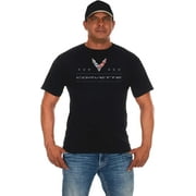 JH Design Mens Chevy Corvette T-Shirt C8 American Flag Crew Neck Shirt