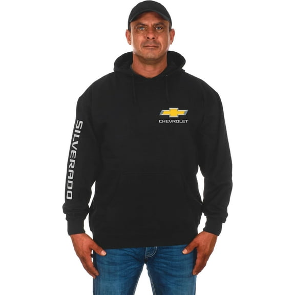 JH Design Men’s Chevy Silverado Truck Classic Black Pullover Hoodie Sweatshirt