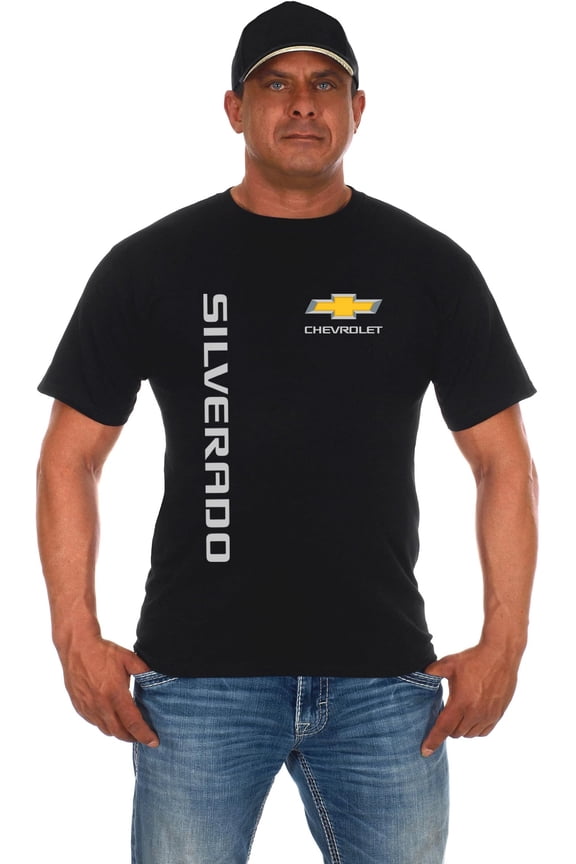 Men's Chevy Silverado Truck Classic Black T-Shirt Short Sleeve Crew Neck Shirt