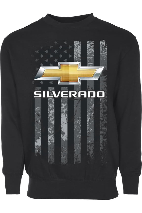 Men’s Chevy Silverado Truck Flag Pullover Crewneck Sweatshirt