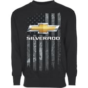 JH Design Men s Chevy Silverado Truck Flag Pullover Crewneck Sweatshirt
