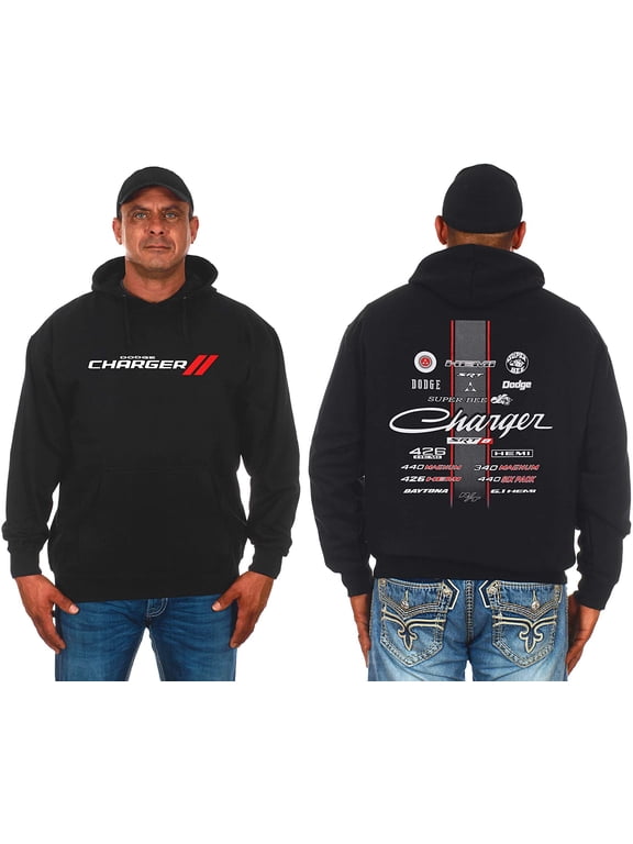Men's Dodge Charger 2-Sided Pullover Hoodie Collage Logos Design