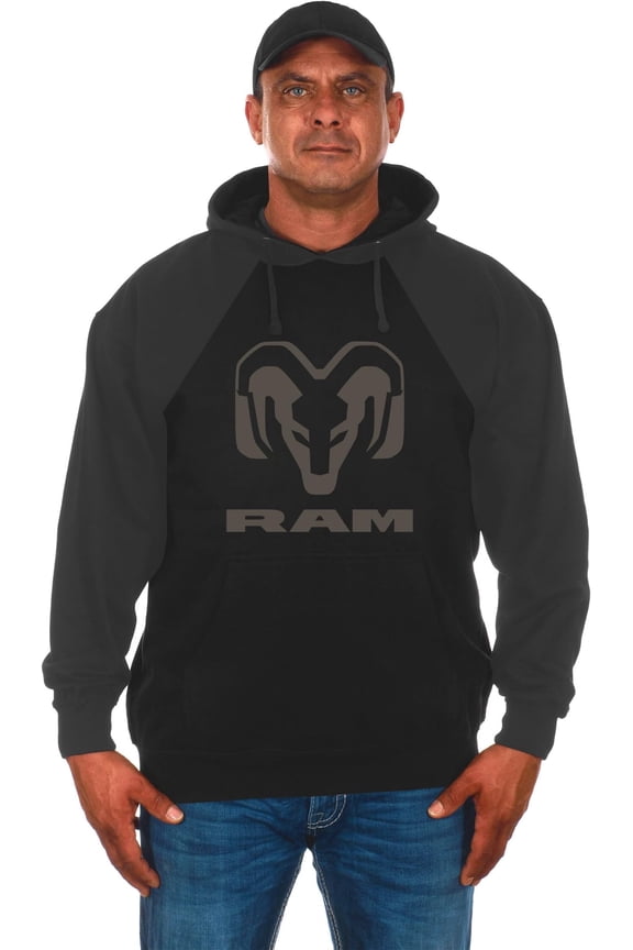 Men's Dodge Ram Black & Charcoal Pullover Hoodie Sweatshirt