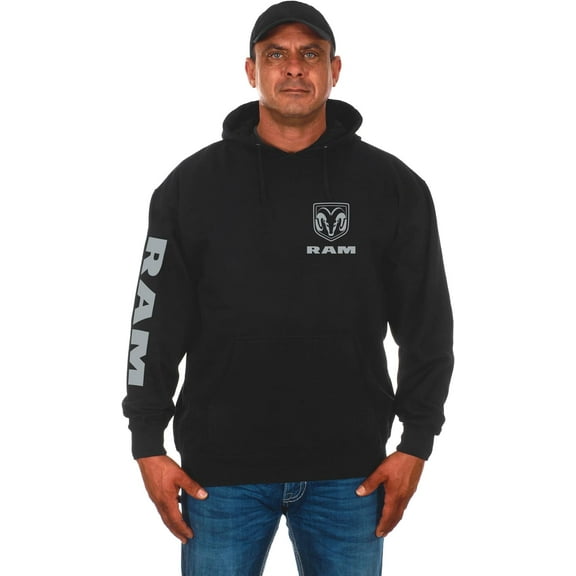 JH Design Men’s Dodge Ram Classic Black Pullover Hoodie Sweatshirt