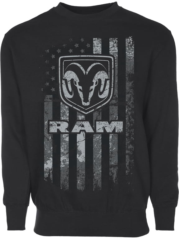 Men's Dodge Ram Truck Flag Print Pullover Crewneck Sweatshirt
