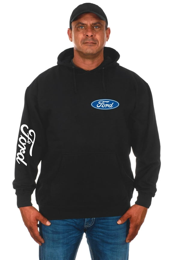 Men’s Ford Classic Logo Black Pullover Hoodie Sweatshirt