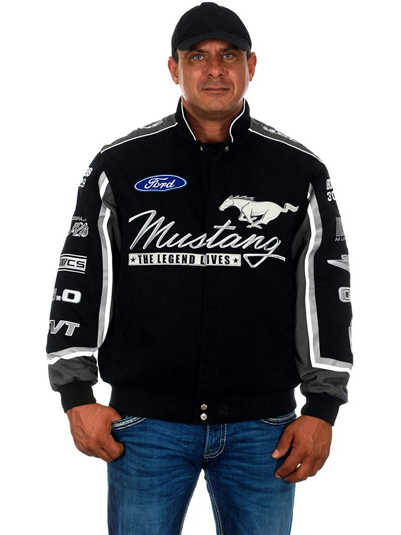 ford mustang レーシング ジャケット jh design マスタング Mustang Racing Embroidered Cotton Jacket JH Design Black | eBay