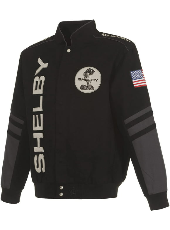 JH Design Men's Shelby Cobra Jacket an Embroidered Classic Twill Coat
