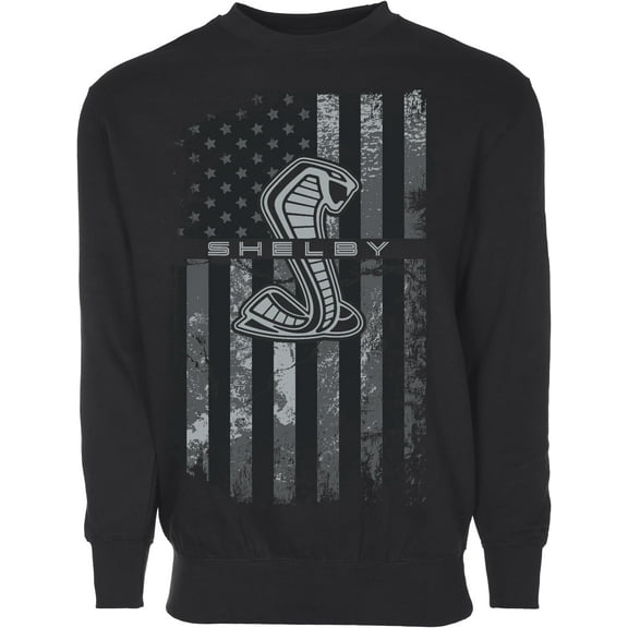 JH Design Men's Shelby Cobra Snake Flag Pullover Crewneck Sweatshirt