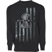 JH Design Mens Shelby Cobra Snake Flag Pullover Crewneck Sweatshirt