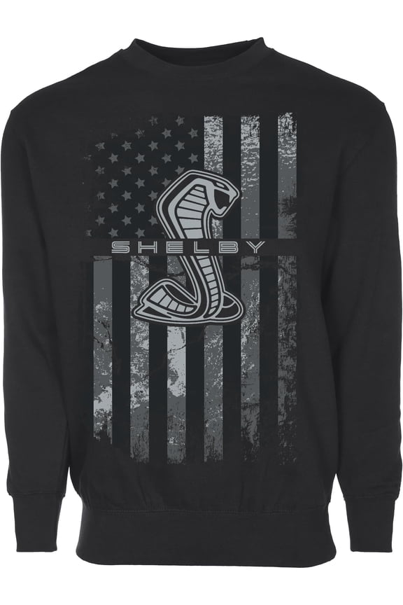 Men's Shelby Cobra Snake Flag Pullover Crewneck Sweatshirt