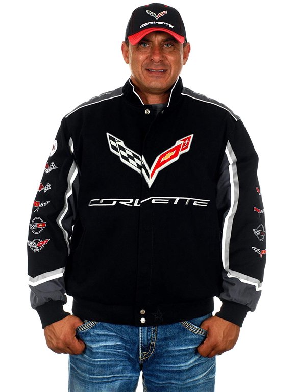 Mens Chevy Corvette Jacket Embroidered Cotton Twill