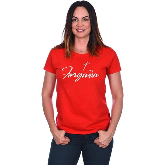 JH Design Women's Religious T Shirts Faith Over Fear & Forgiven Designs 8 Colors