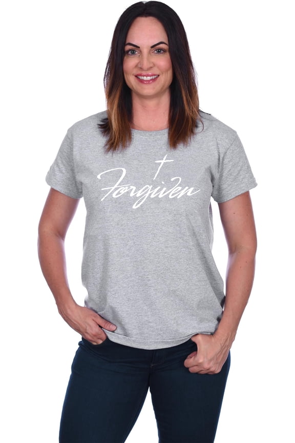Women's Religious T Shirts Faith Over Fear & Forgiven Designs 8 Colors